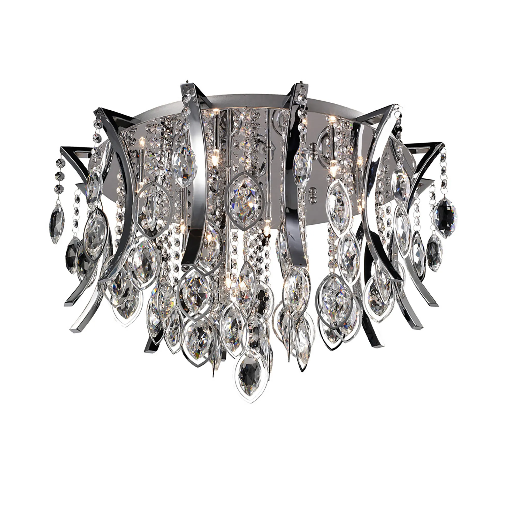 Mios Crystal Ceiling Lights Diyas Flush Crystal Fittings